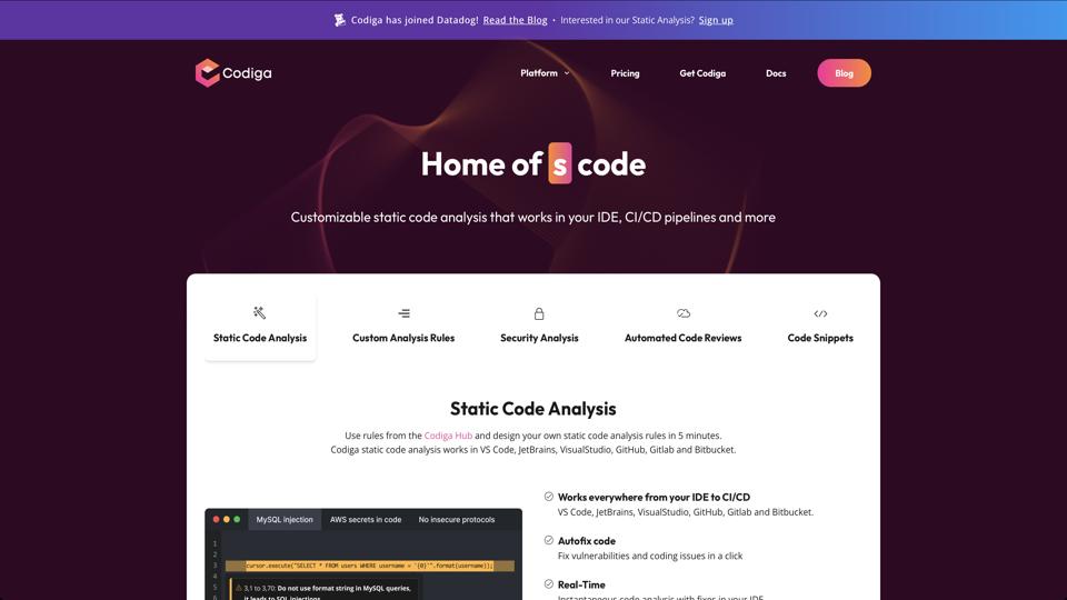 Codiga - AI Tool for Code Assistant - Reviews and Alternatives