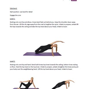 Pilates PDF, Pilates Exercise Sheets