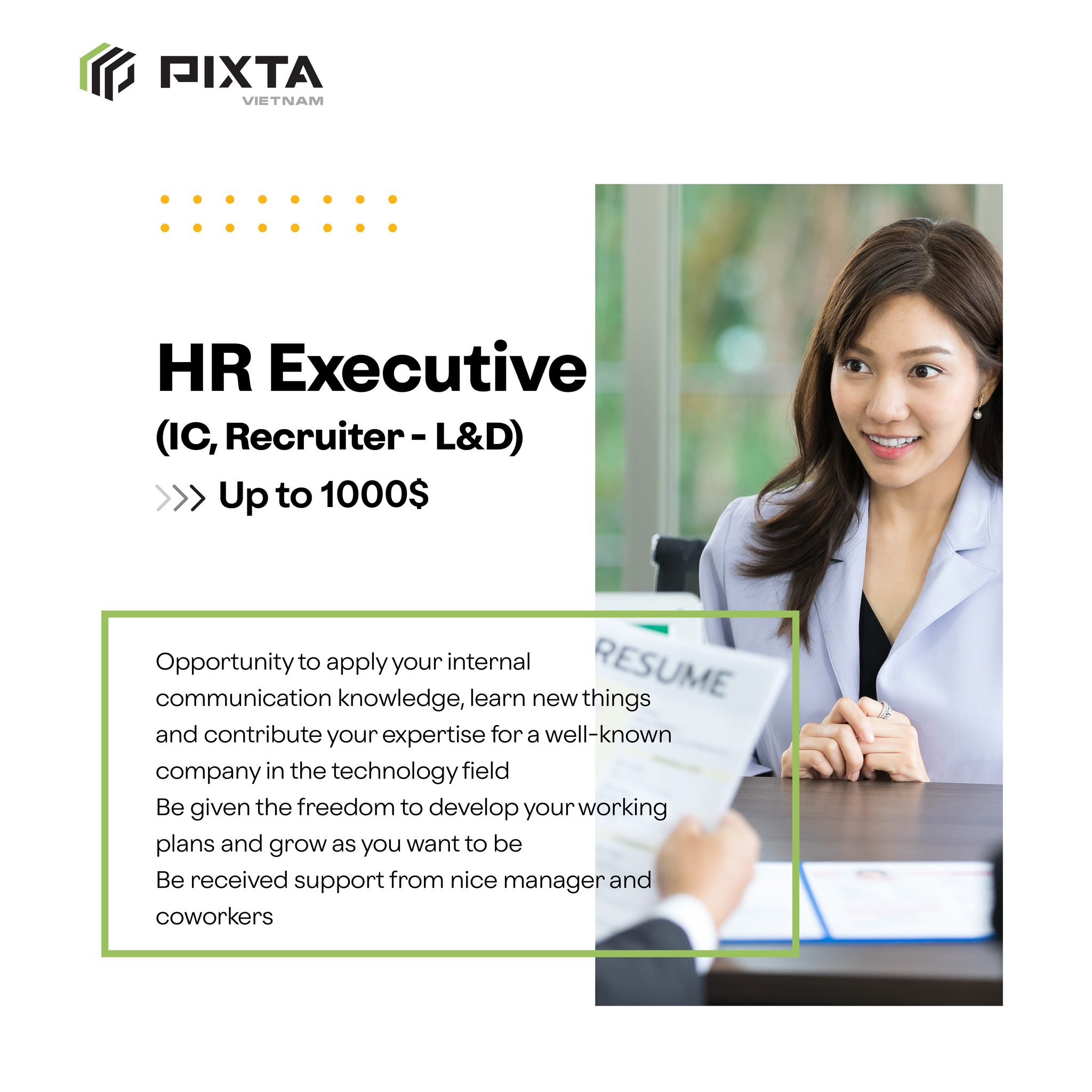 [PIXTA VIETNAM] Talent Acquisition Officer (Recruitment & L&D) Recruitment