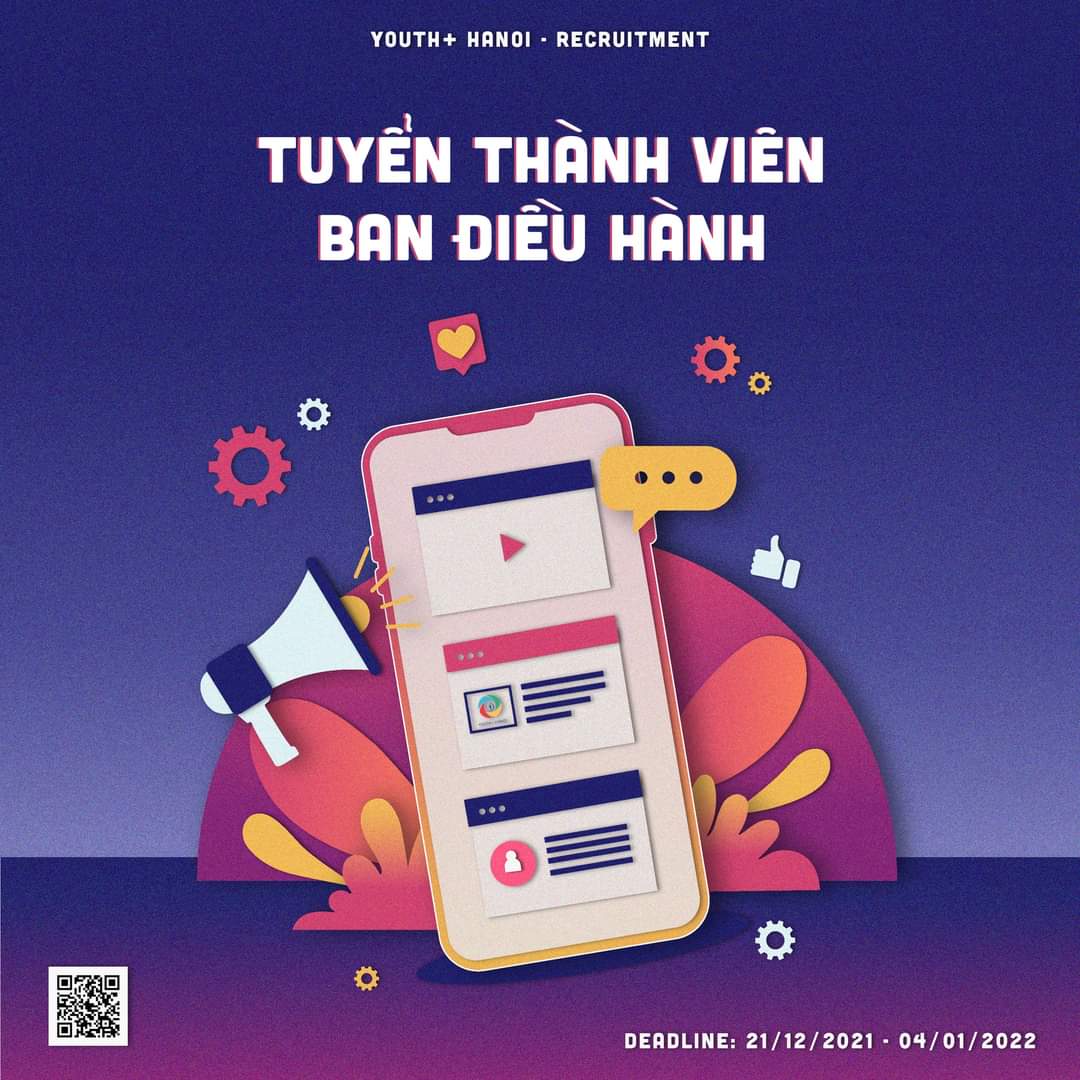 DỰ ÁN YOUTH+ HANOI MỞ ĐƠN TUYỂN CORE TEAM