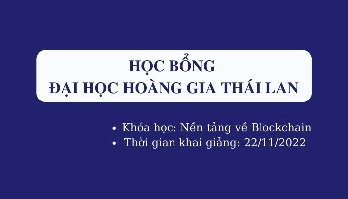 HỌC BỔNG 100% TỪ ĐẠI HỌC HOÀNG GIA THÁI LAN