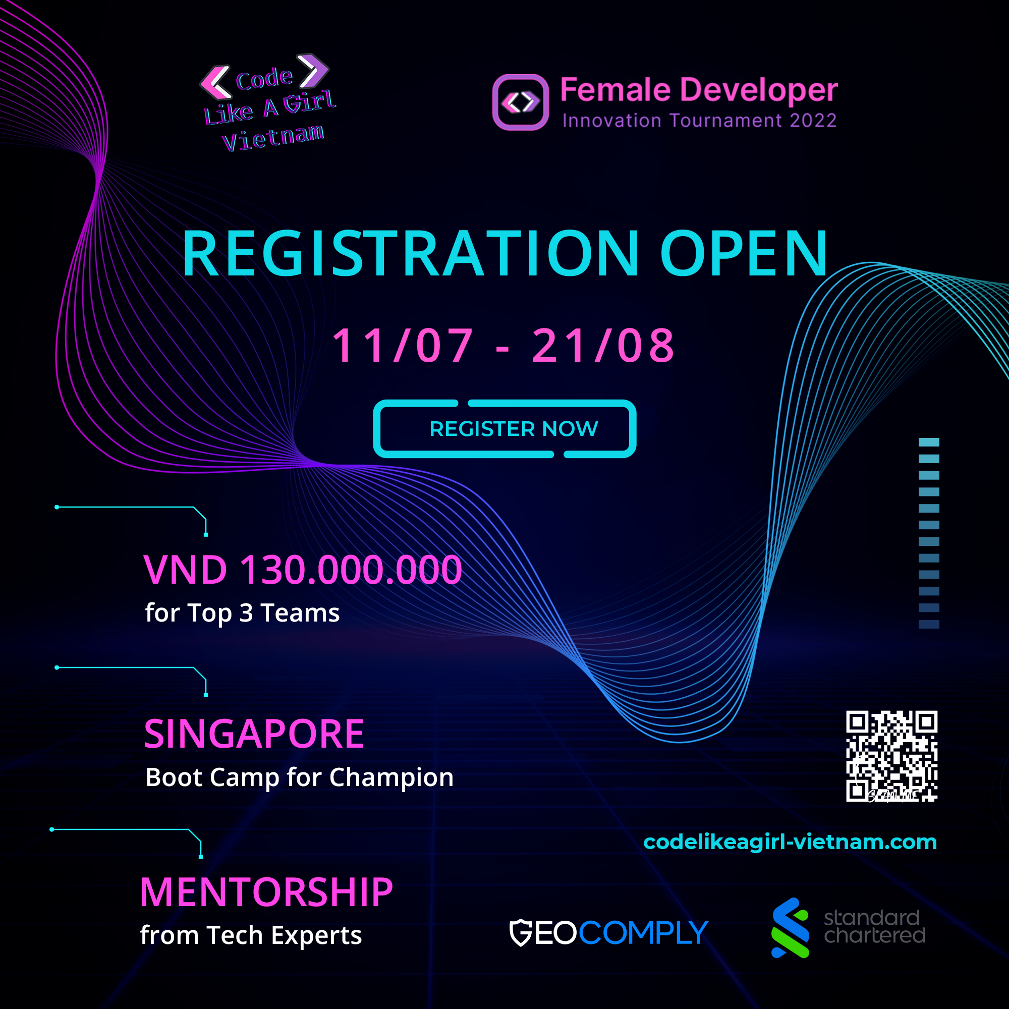 Cuộc thi "Female Developer Innovation Tournament 2022" - Tổng giải thưởng 130.000.000 VND và cơ hội bay đến SINGAPORE