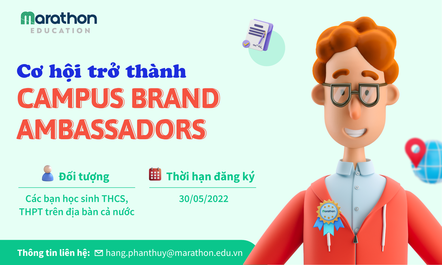 [Marathon Education] Tuyển dụng Campus Brand Ambassador