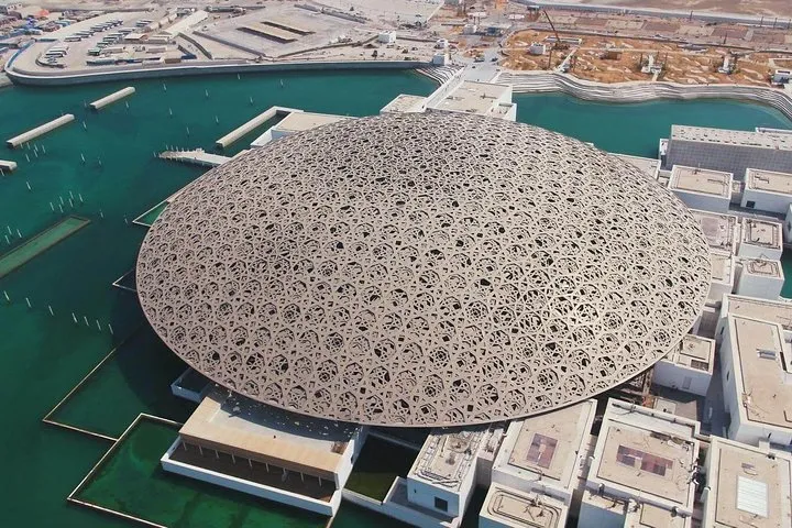 Abu Dhabi Louvre Museum dome aerial view