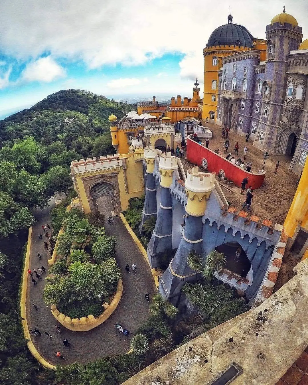 Vibrant Pena Palace in Sintra, Portugal.