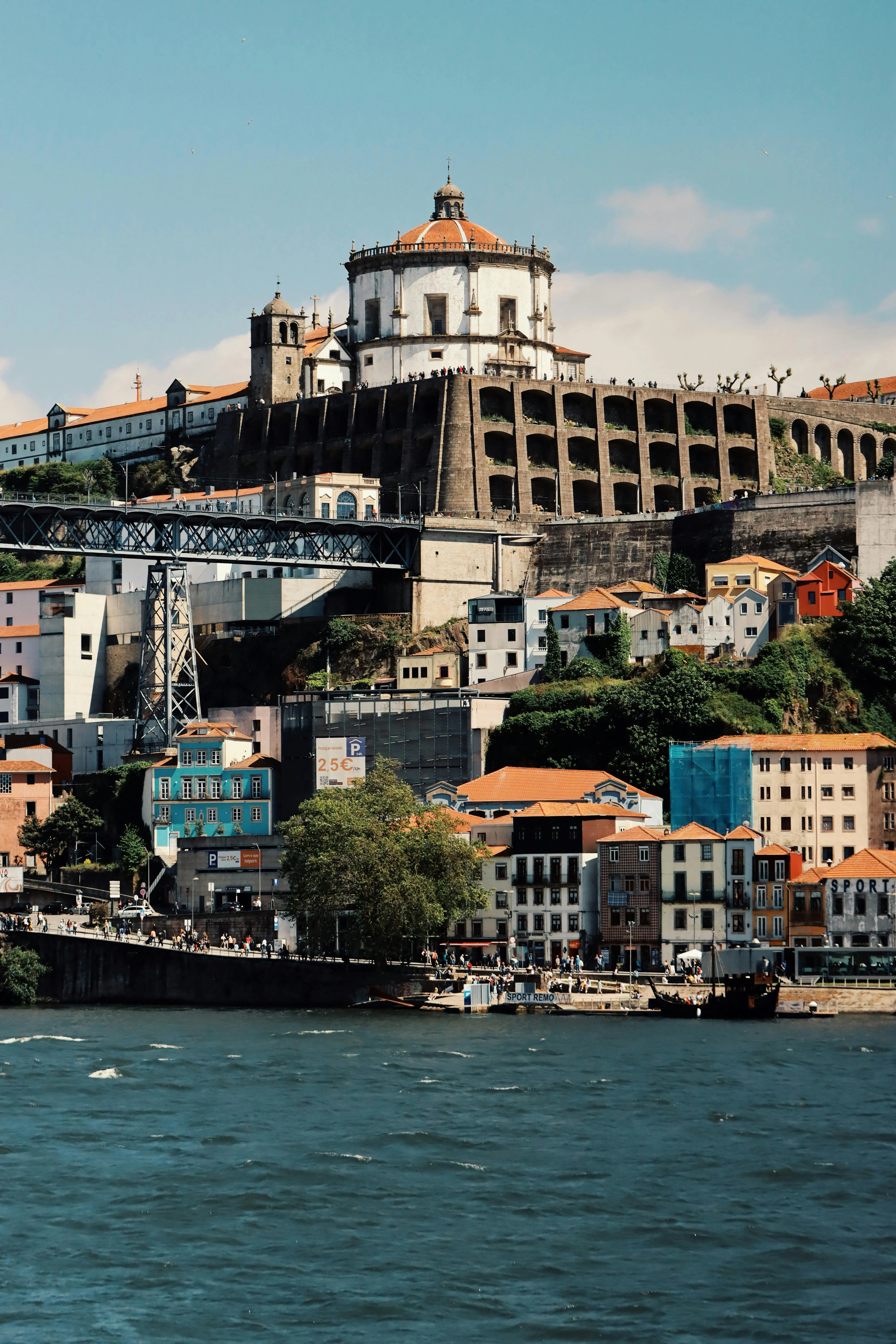Porto cityscape, Douro River, Mosteiro da Serra do Pilar.