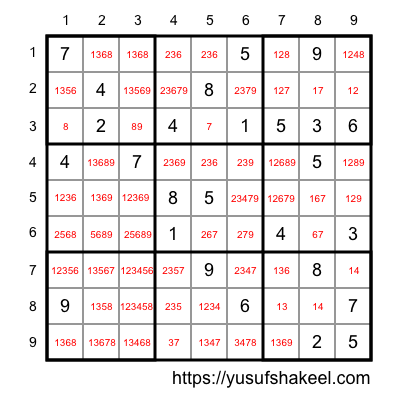 sudoku board - mark up of a cell