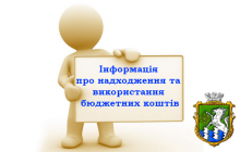 Інформація про надходження та використання бюджетних коштів за період з 04.01.2016 – 06.01.2016