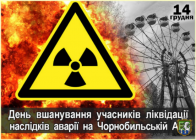 14 грудня в Україні відзначається День вшанування учасників ліквідації наслідків аварії на Чорнобильській АЕС