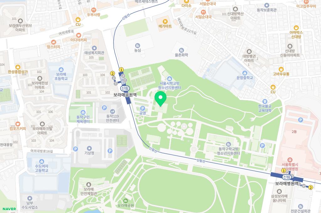 보라매공원 유아숲체험원 지도 이미지
