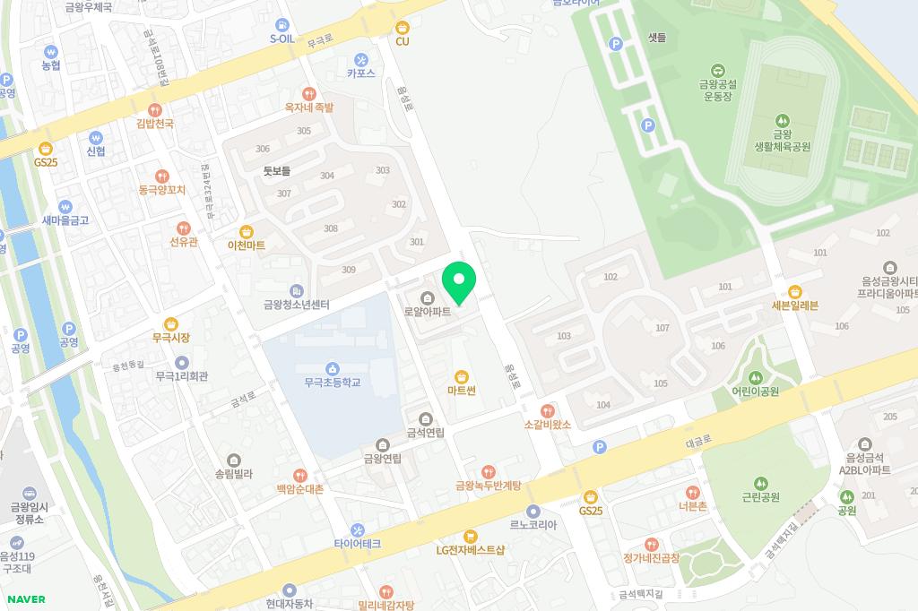 무극체육관 지도 이미지
