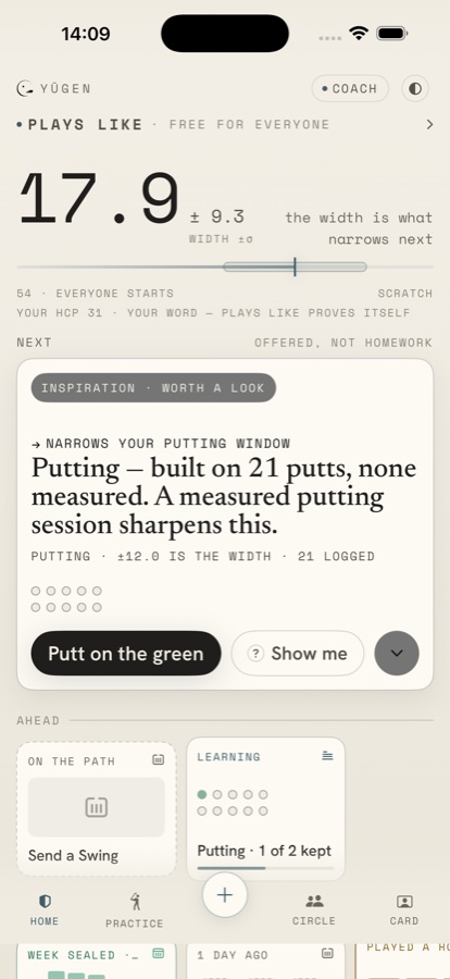 YŪGEN on iPhone: plays like 17.9, the width is what narrows next
