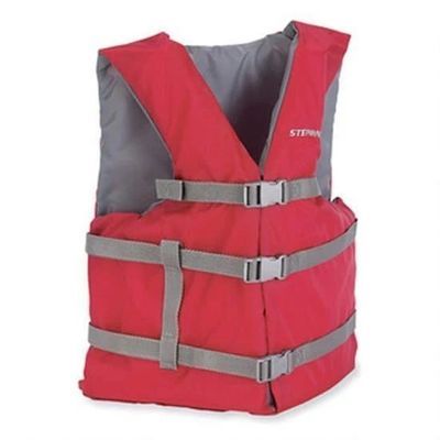 Adult Universal Life Vest - Classic Red Flotation Jacket For Boating