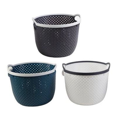 STORAGE BASKET ROUND WITH HANDLE - 10.7 X 7.6 X 8.21"