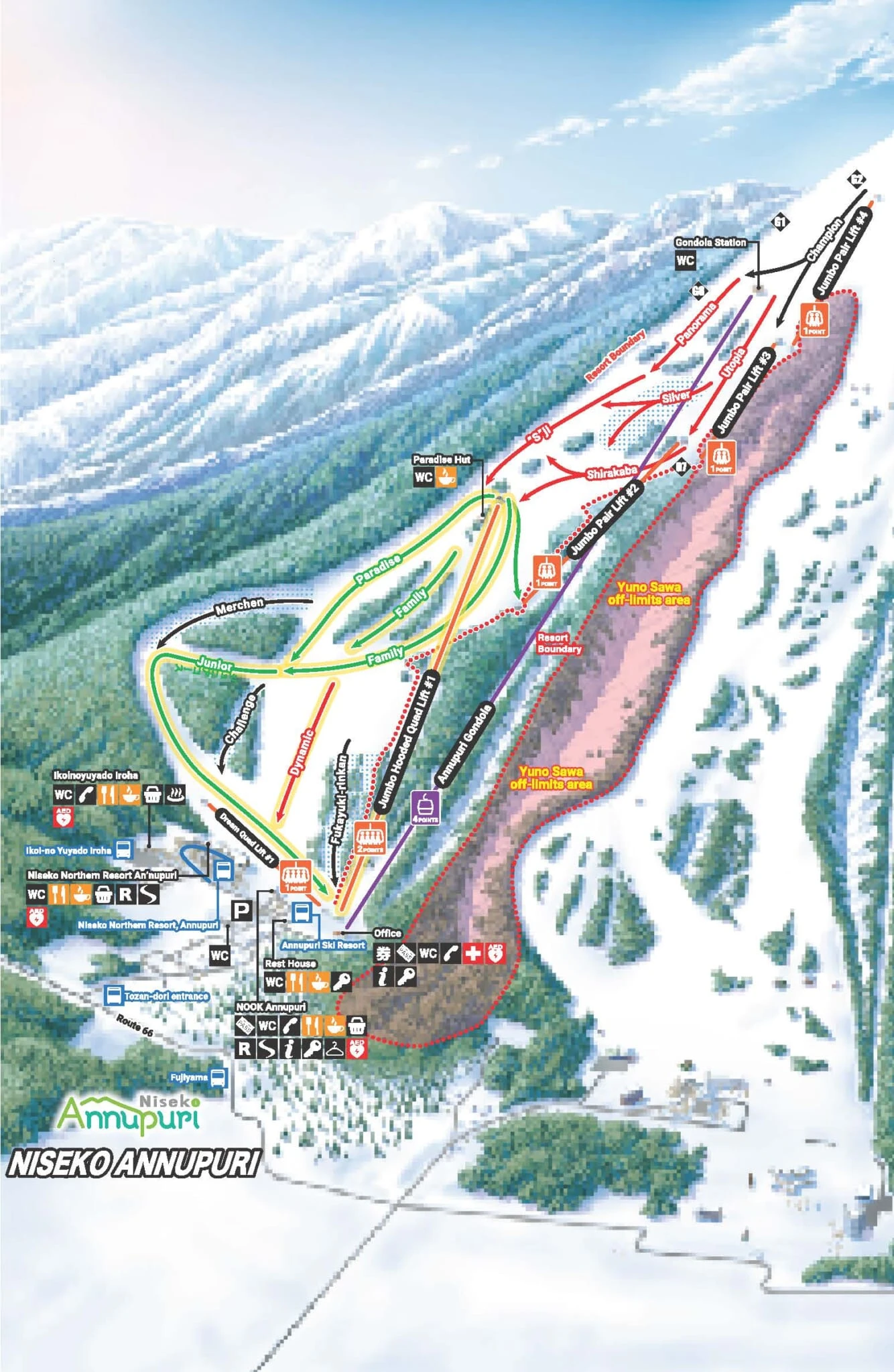 安努普利 雪道地圖