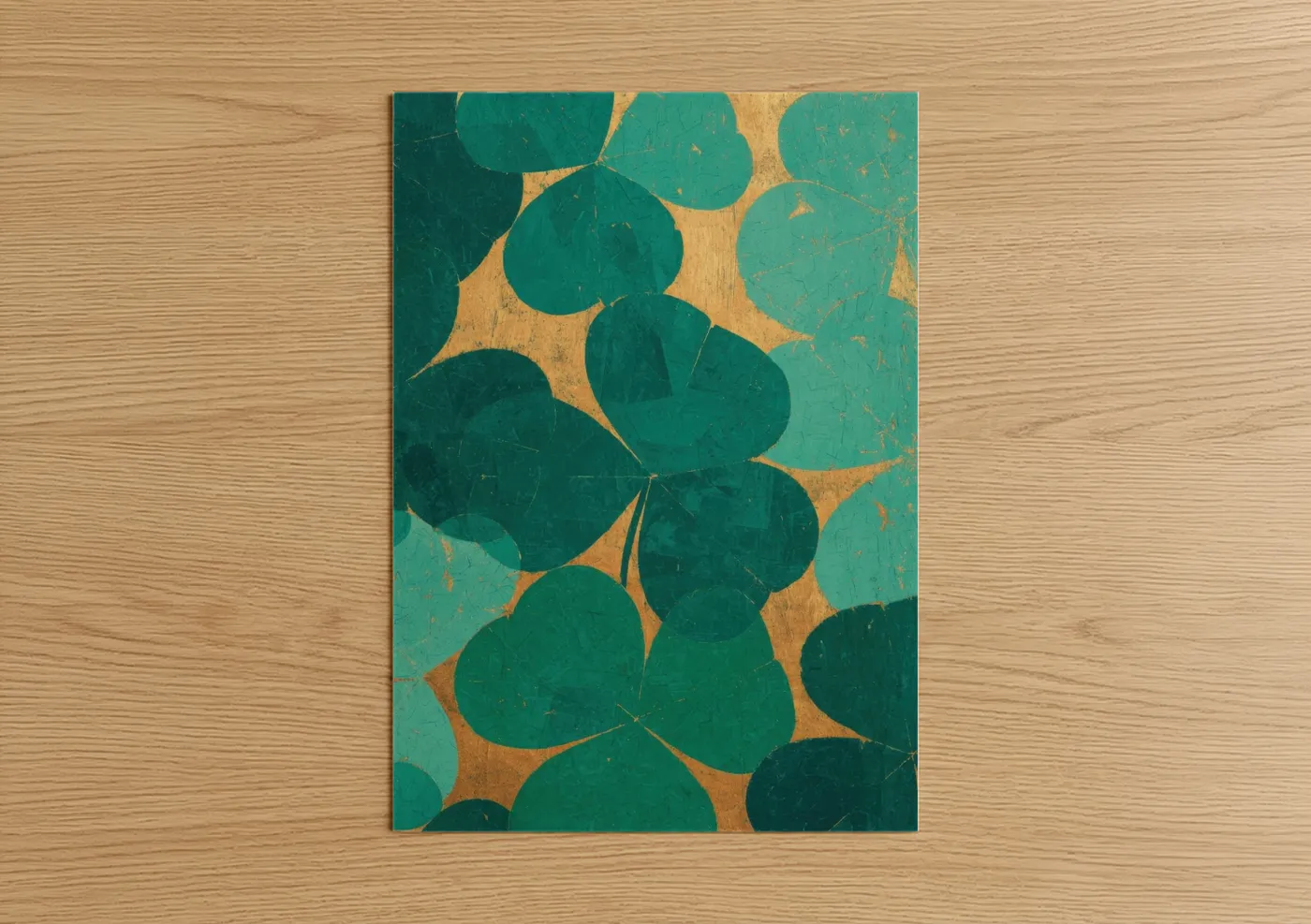 Golden Shamrock St Patrick's Day Wall Art