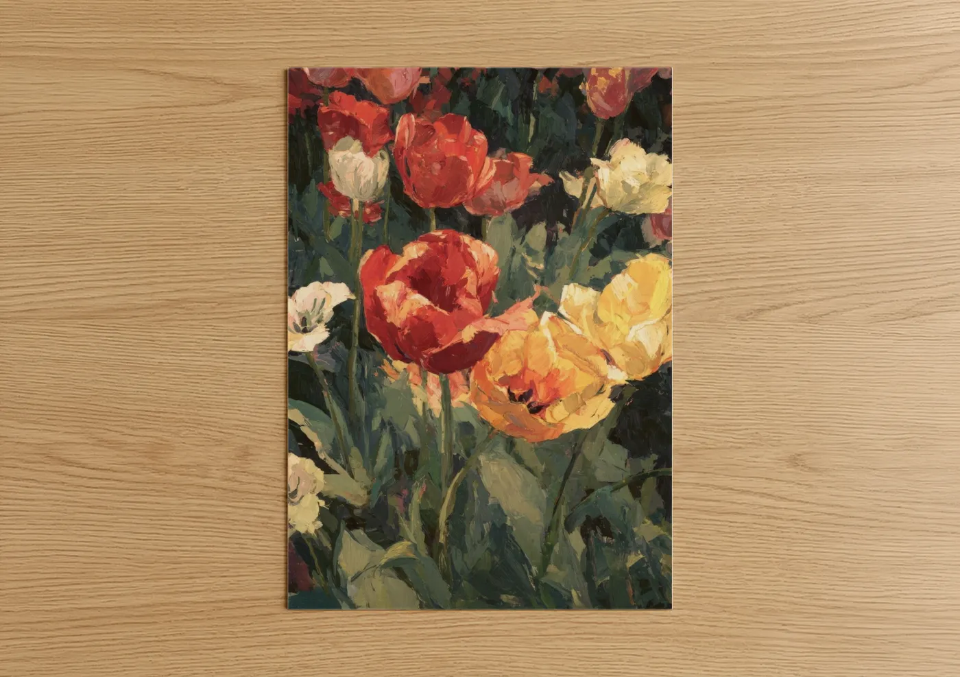 Vibrant Garden Tulip Medley Impressionist Wall Art