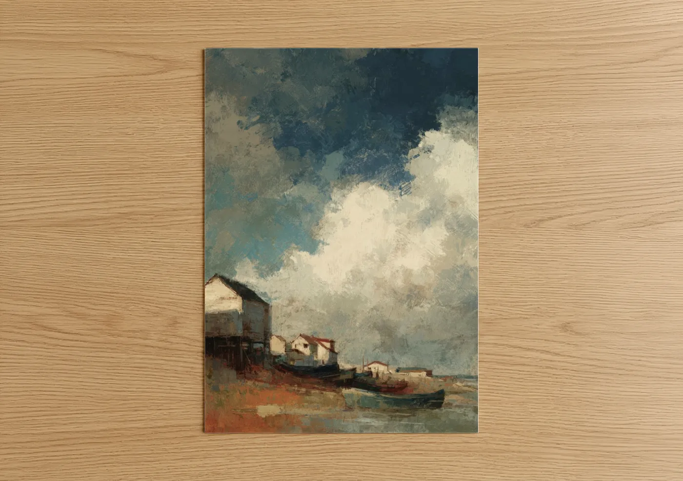 Coastal Village Anchorage Impressionist Wall Art