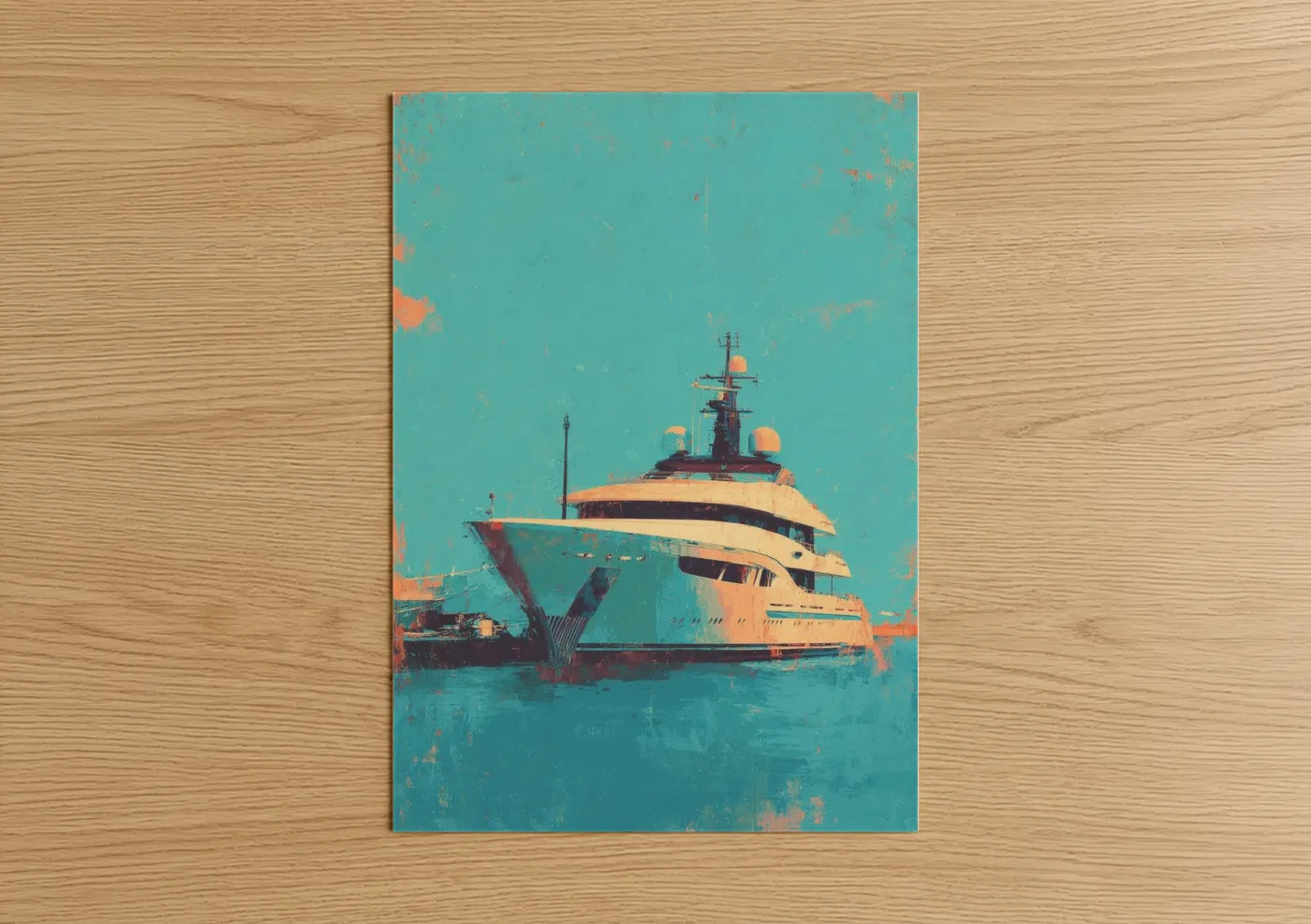 Luxury Yacht Turquoise Water Wall Art