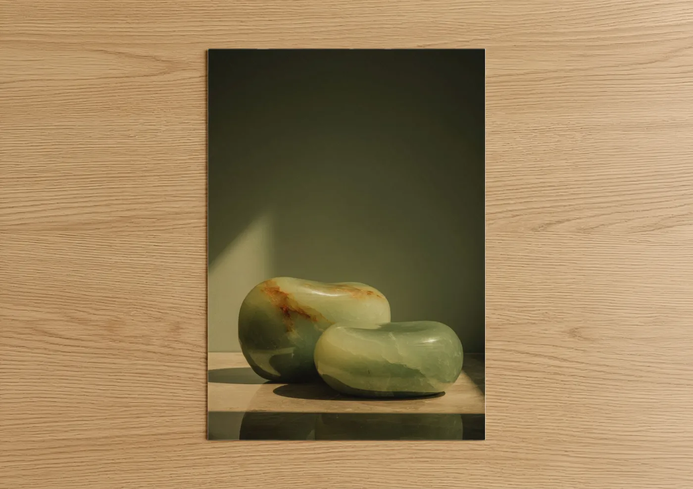 Jade Stone Pair Minimalist Natural Wall Art