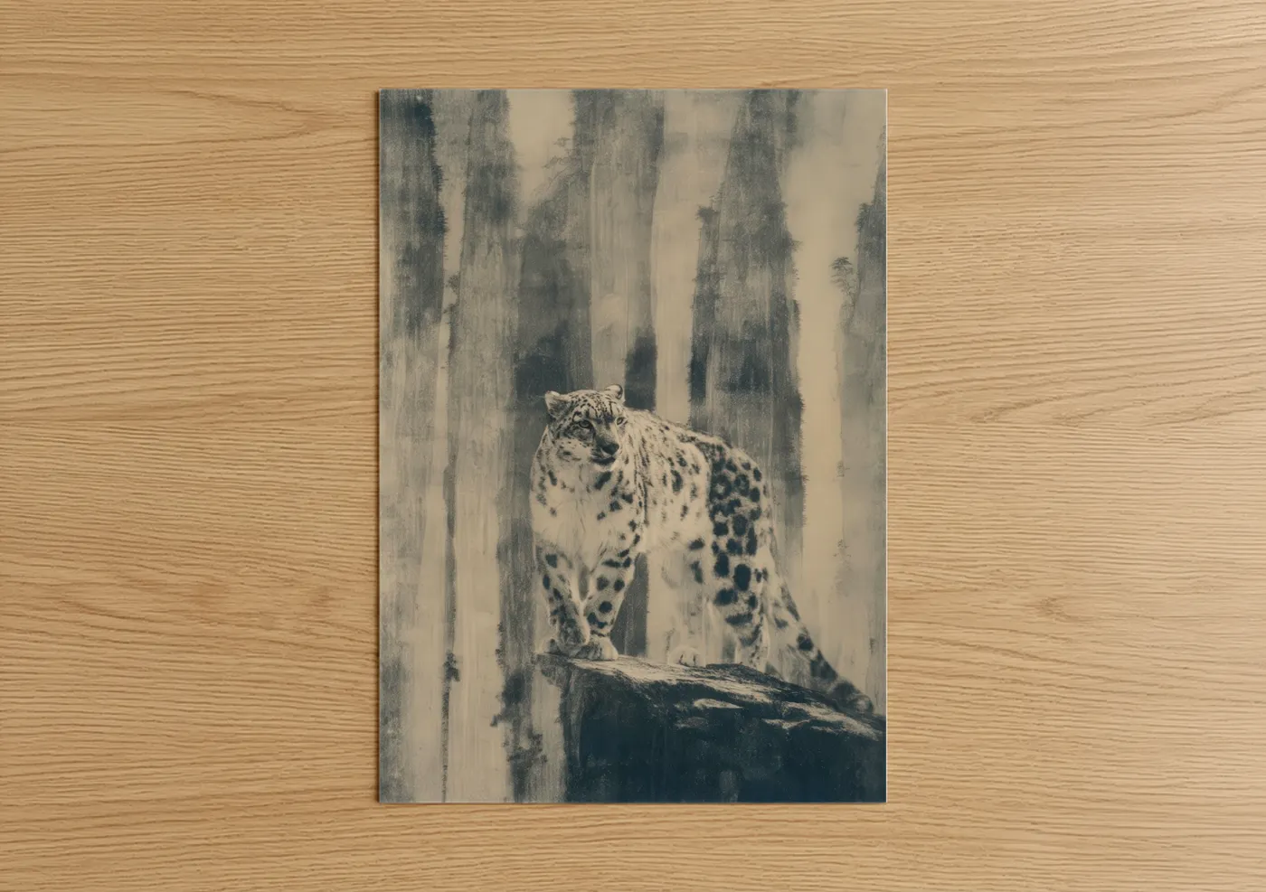 Misty Leopard in Forest Mist Wall Art