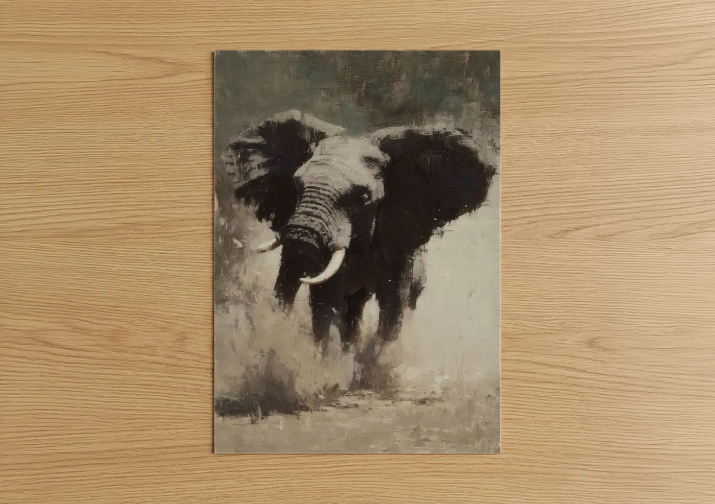 Majestic Savanna Elephant Contemporary Wall Art