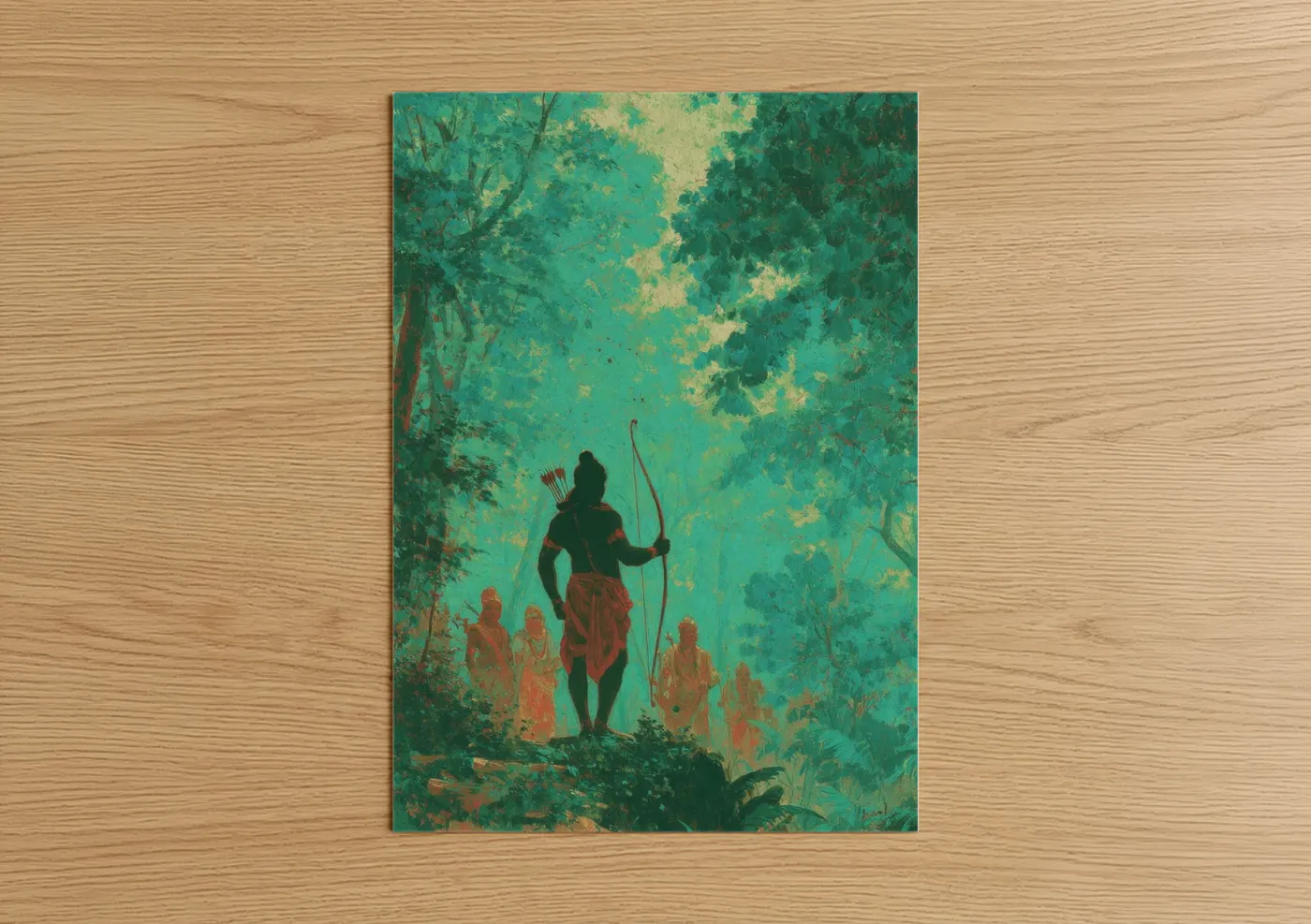 Hindu Archer Forest Spiritual Wall Art