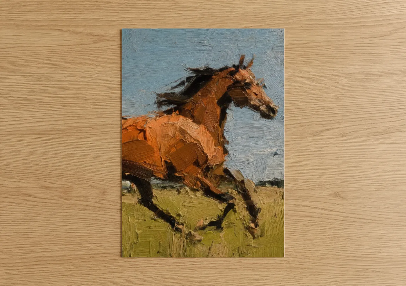 Galloping Thoroughbred Horse Painting Wall Art
