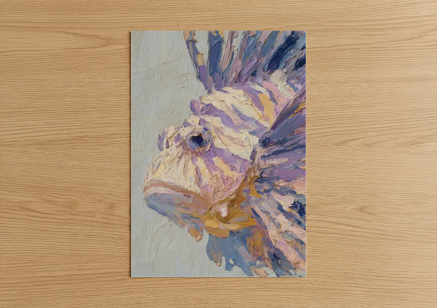 Majestic Lionfish Abstract Oil Painting Wall Art
