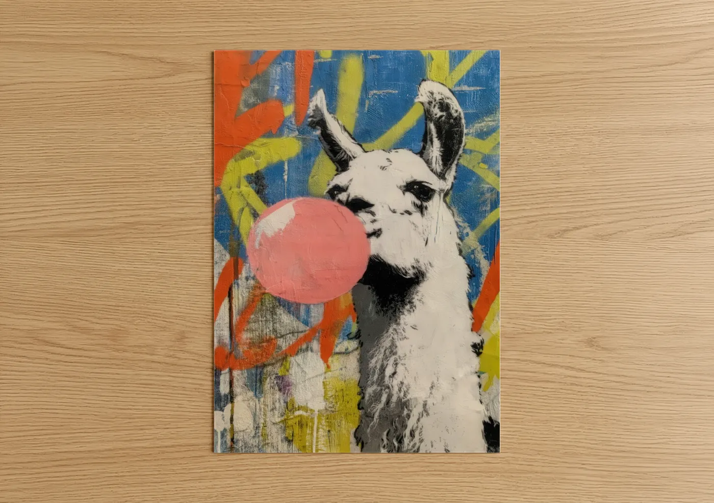 Bubblegum Llama Pop Art Street Style Wall Art