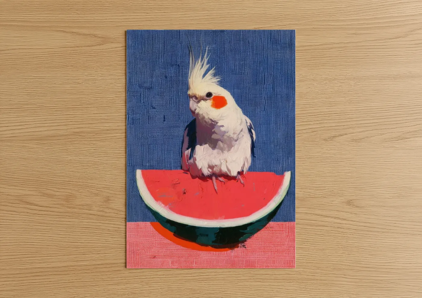 Watermelon Cockatiel Pop Art Print Wall Art