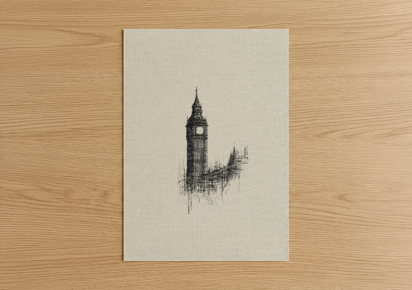 Big Ben London Architectural Sketch Wall Art