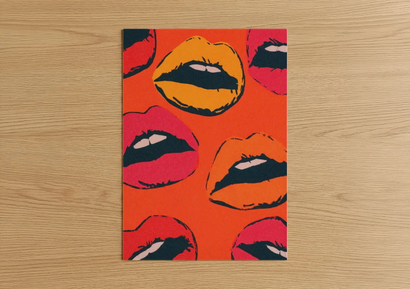 Pop Art Lip Print Vibrant Colors Wall Art