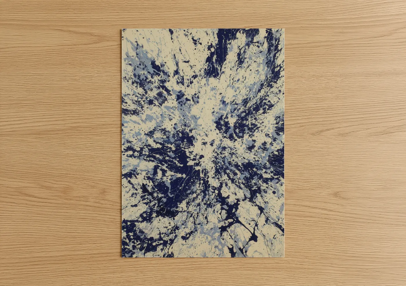 Indigo Tuna Splash Abstract Wall Art