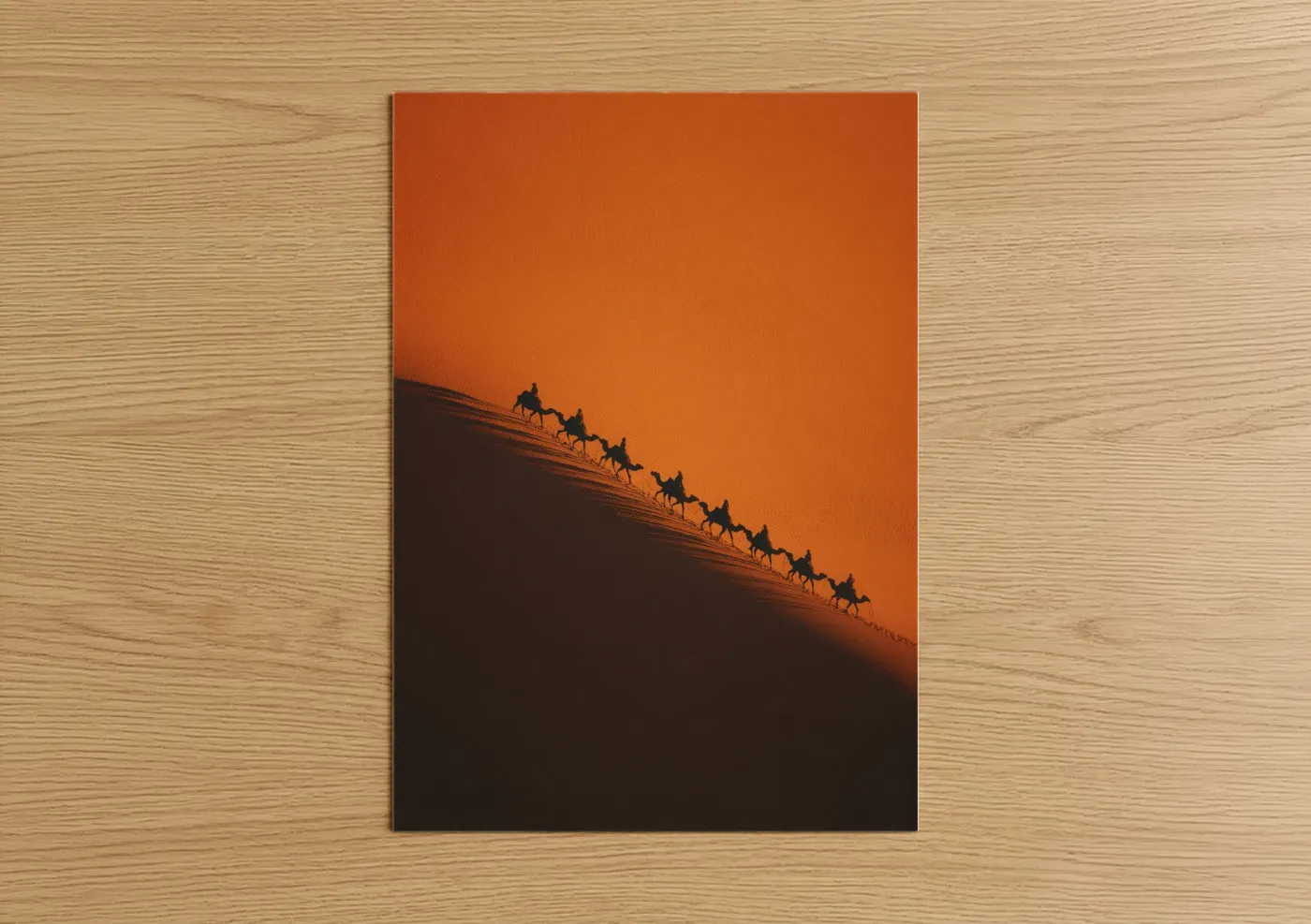 Camel Caravan Desert Dune Silhouette Wall Art