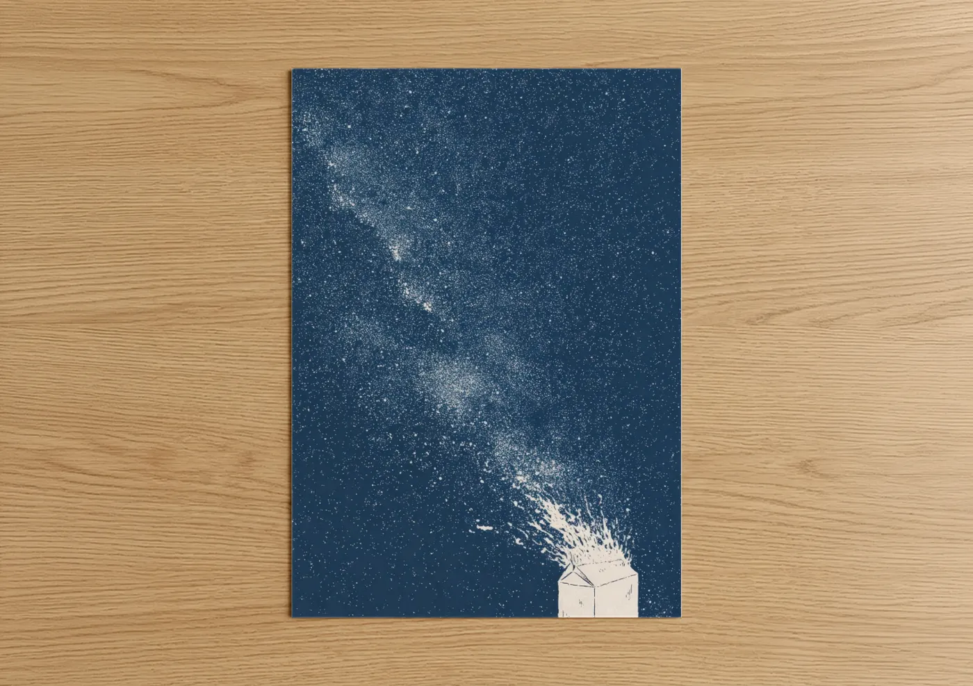 Milky Way Night Sky Starry Illustration Wall Art