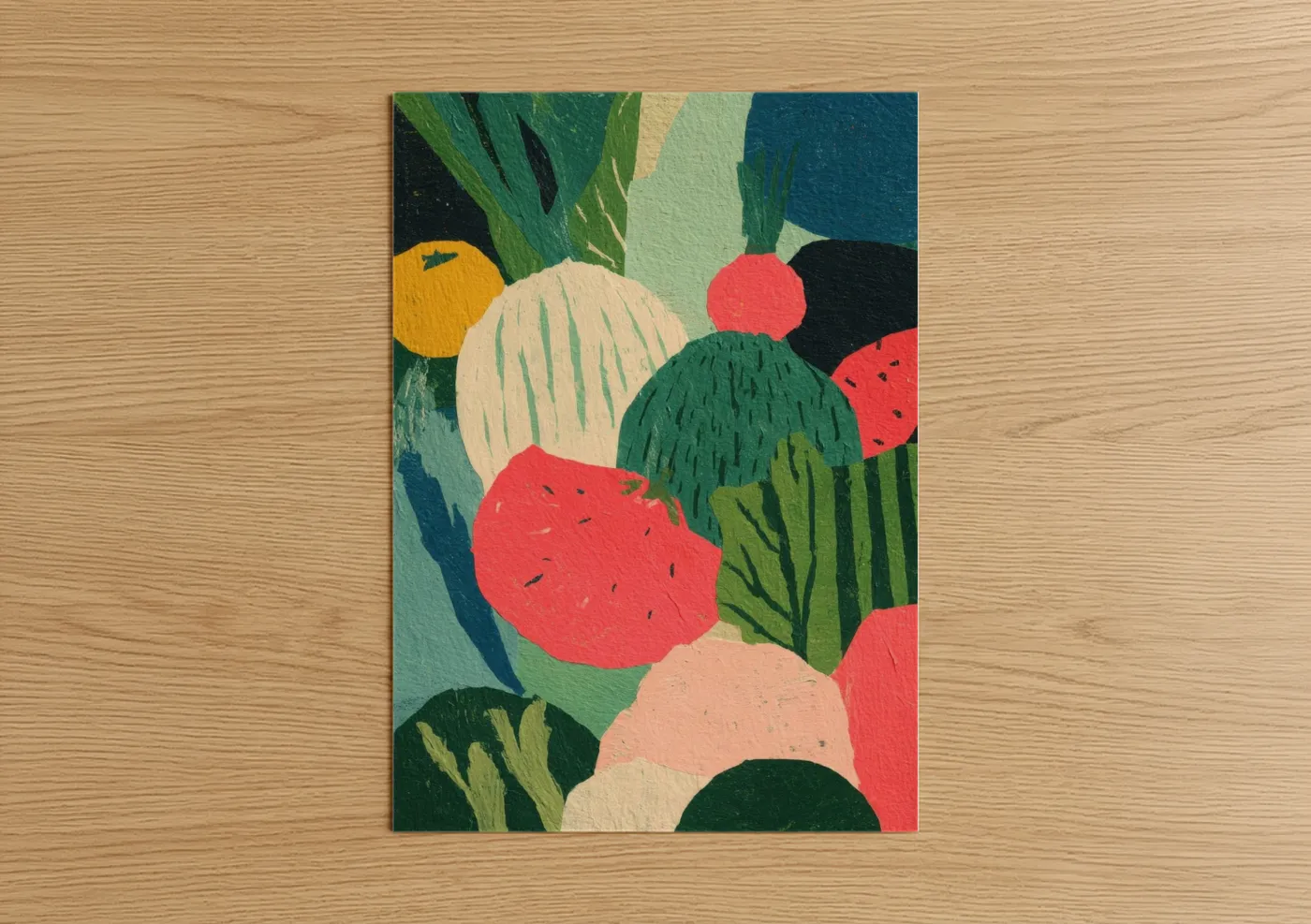 Colorful Salad Composition Abstract Wall Art