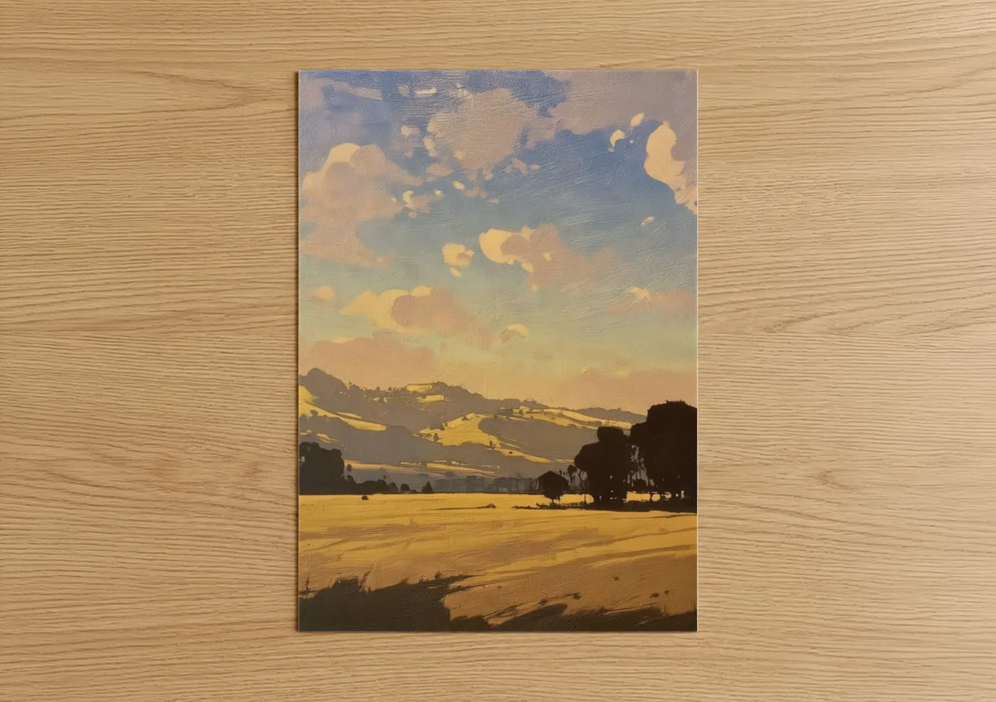 Golden Valley Sunset Landscape Wall Art