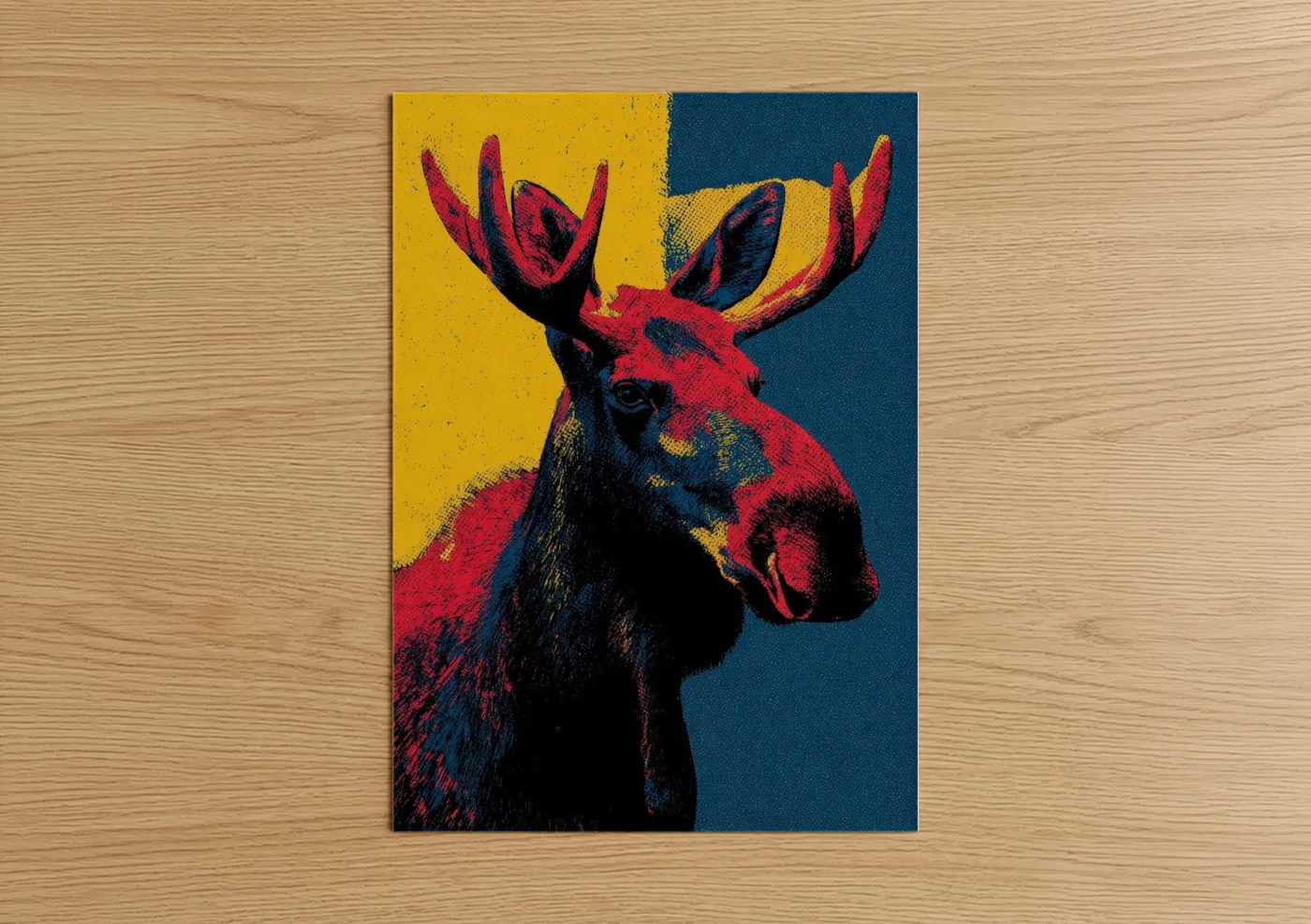 Crimson Moose Pop Art Wildlife Wall Art