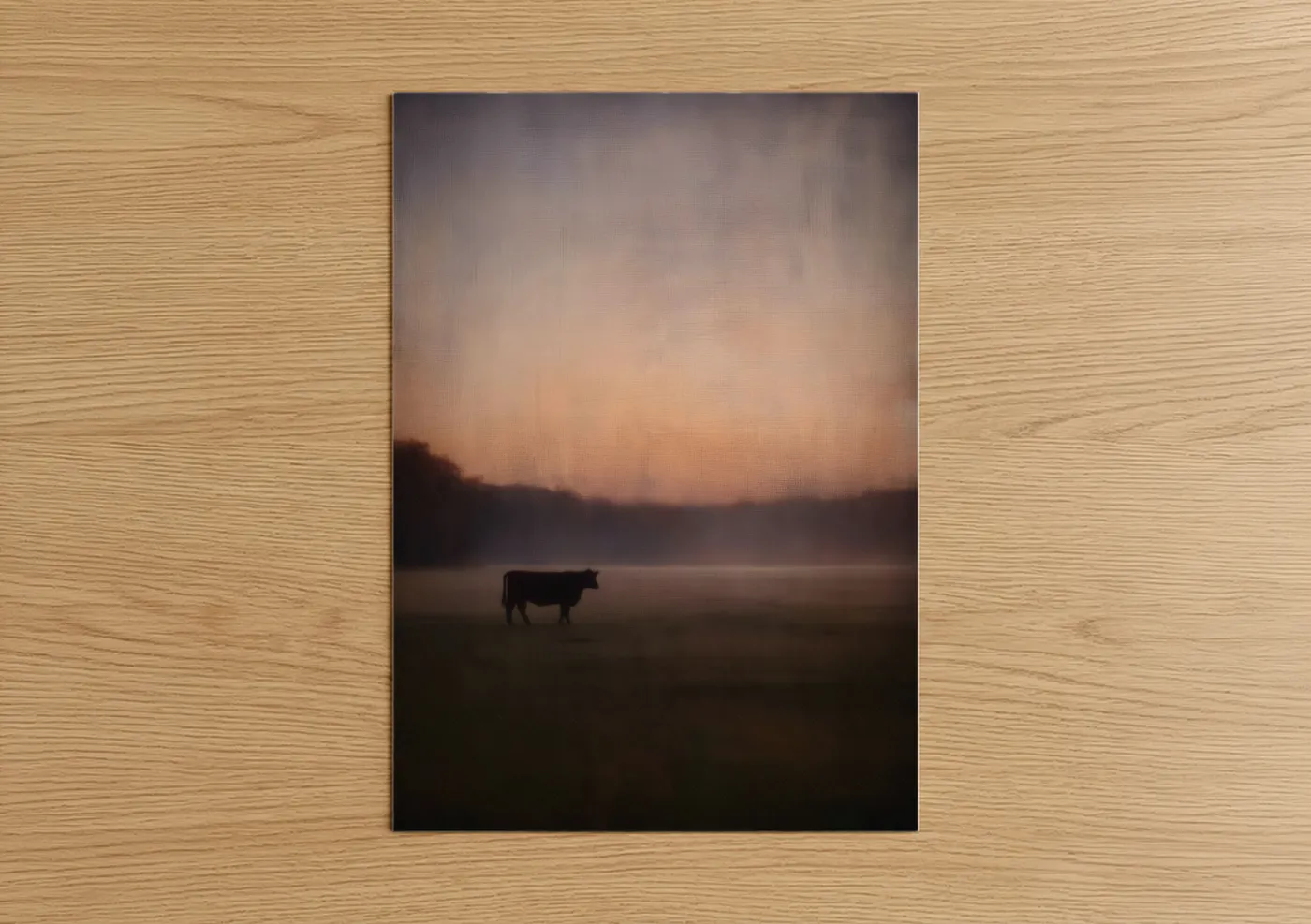 Angus Cow Dawn Landscape Wall Art