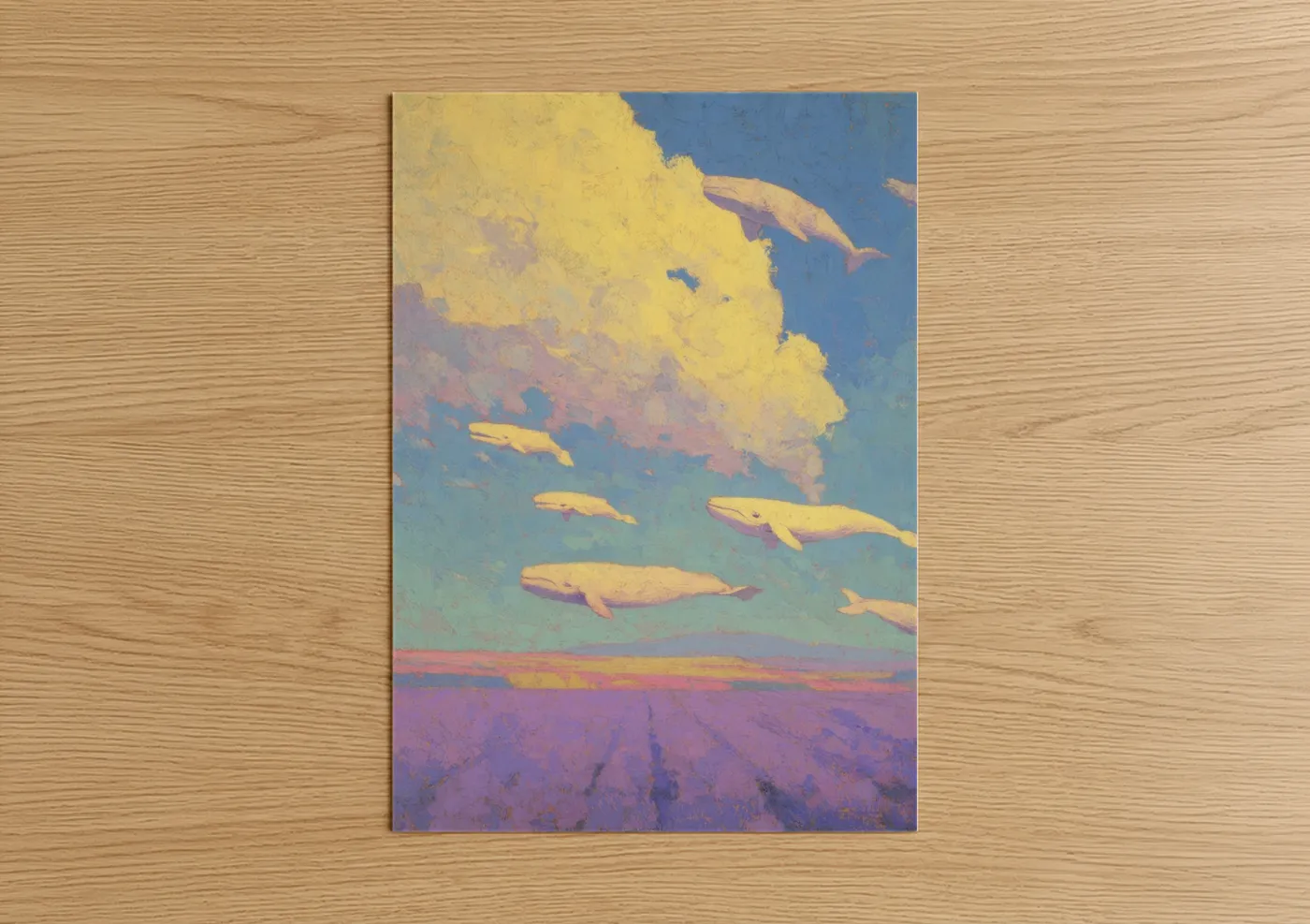 Sky Whales Dreamy Ocean Fantasy Wall Art