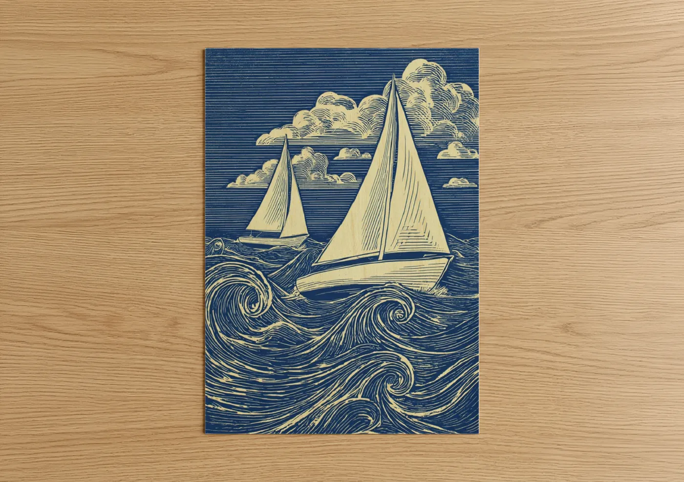 Sailing boats ocean waves nautical Wall Art