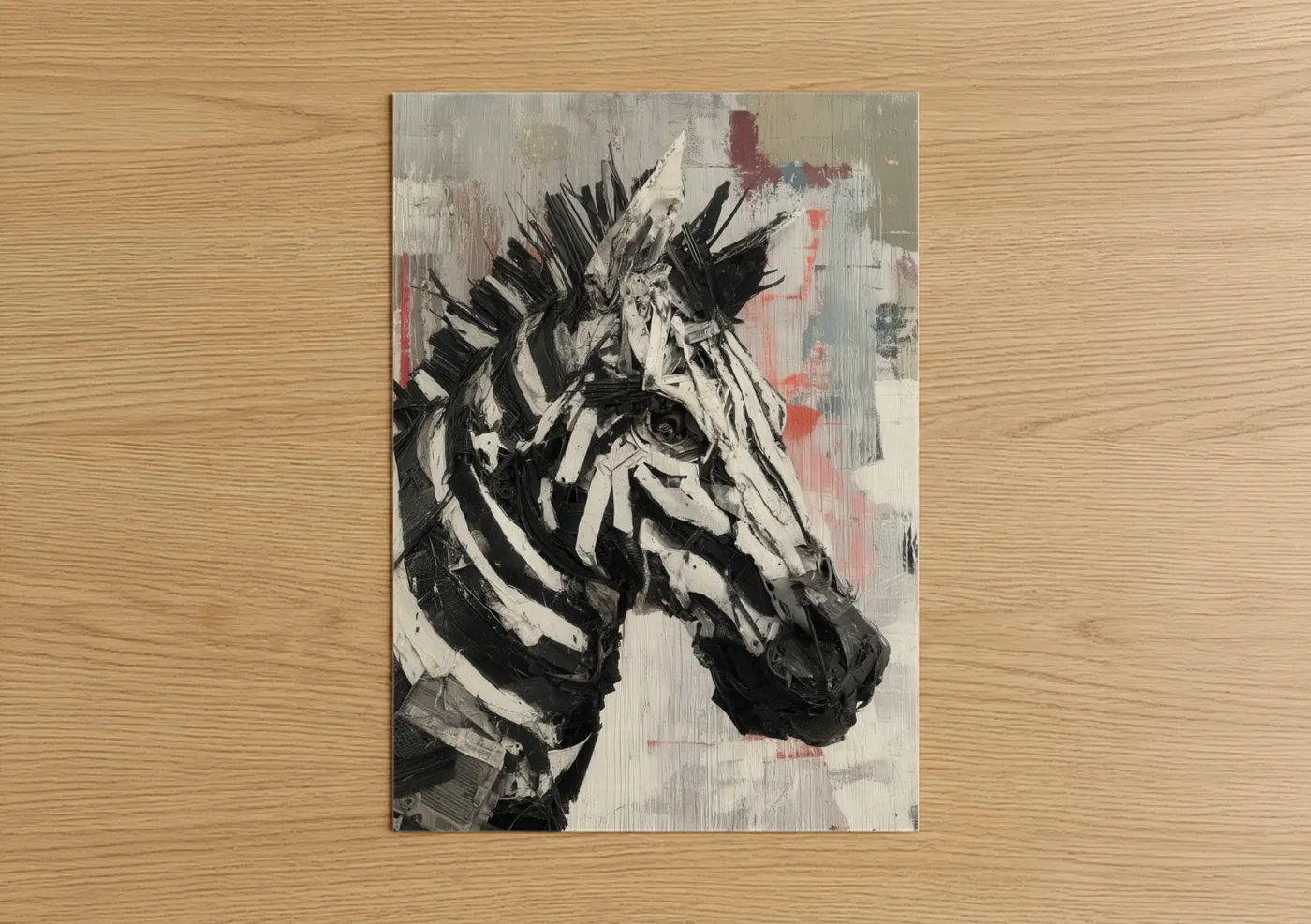 Striped Zebra Expressionist Portrait Wall Art