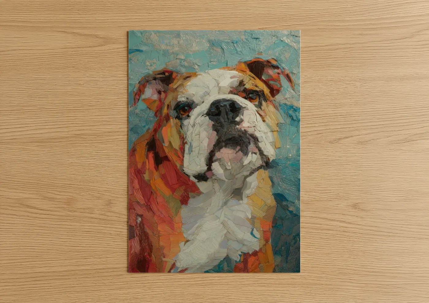 Colorful Bulldog Oil Painting Wall Art