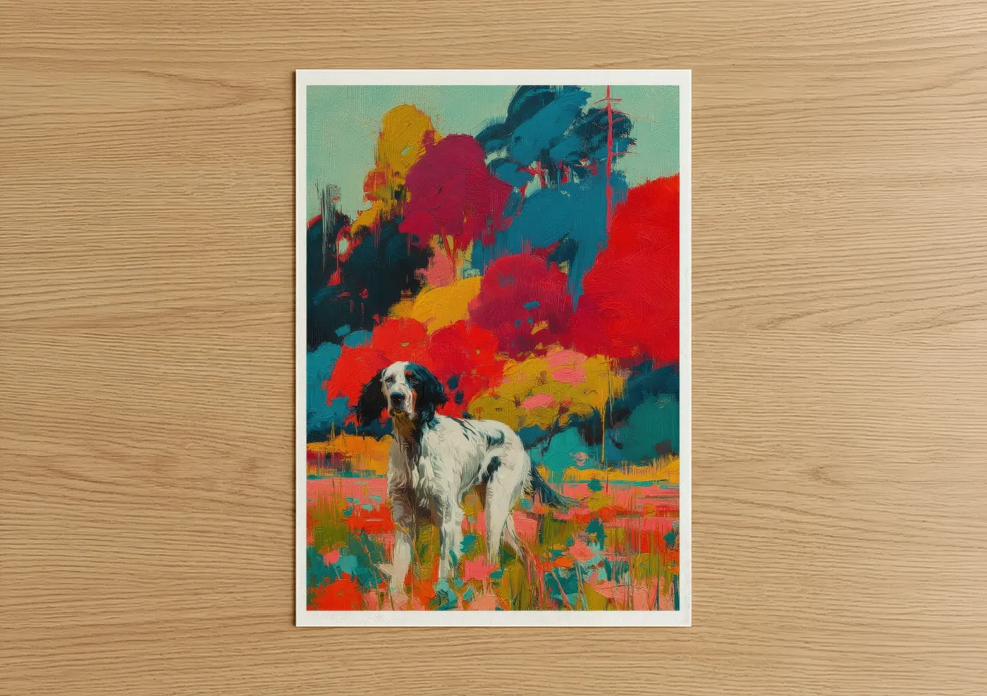 Colorful Setter Portrait Modern Wall Art