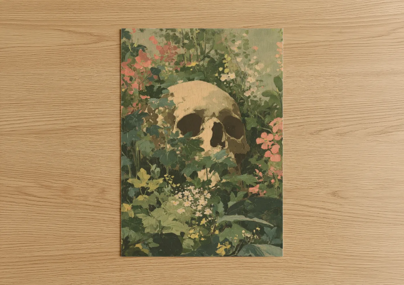 Skull Garden Floral Art Print Wall Art