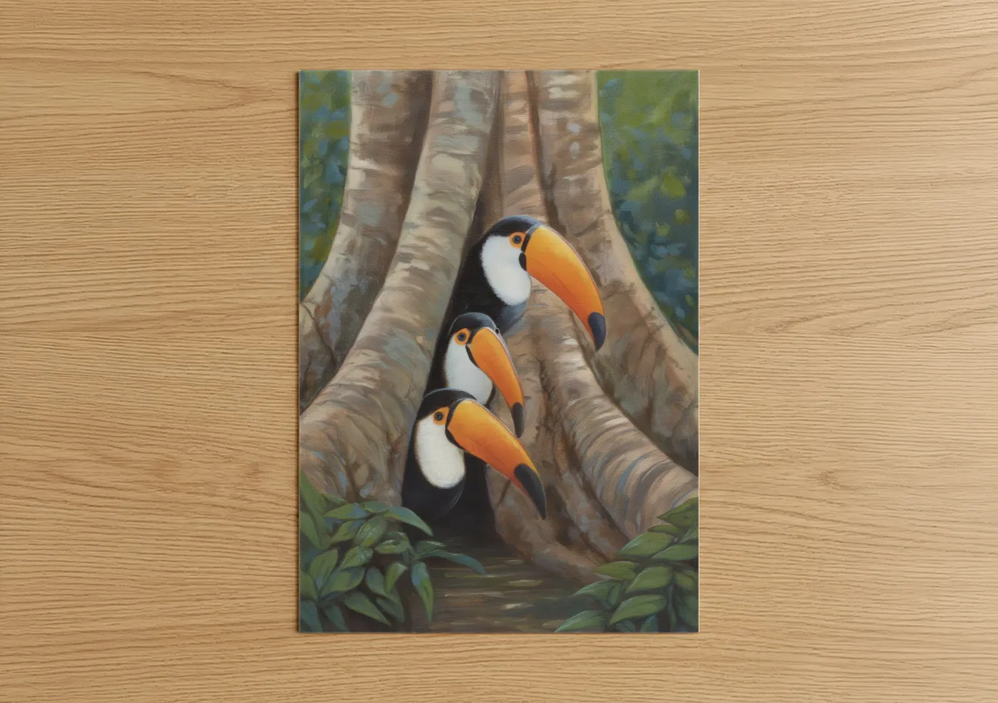 Three Toucans in Tree Hollow Wall Art