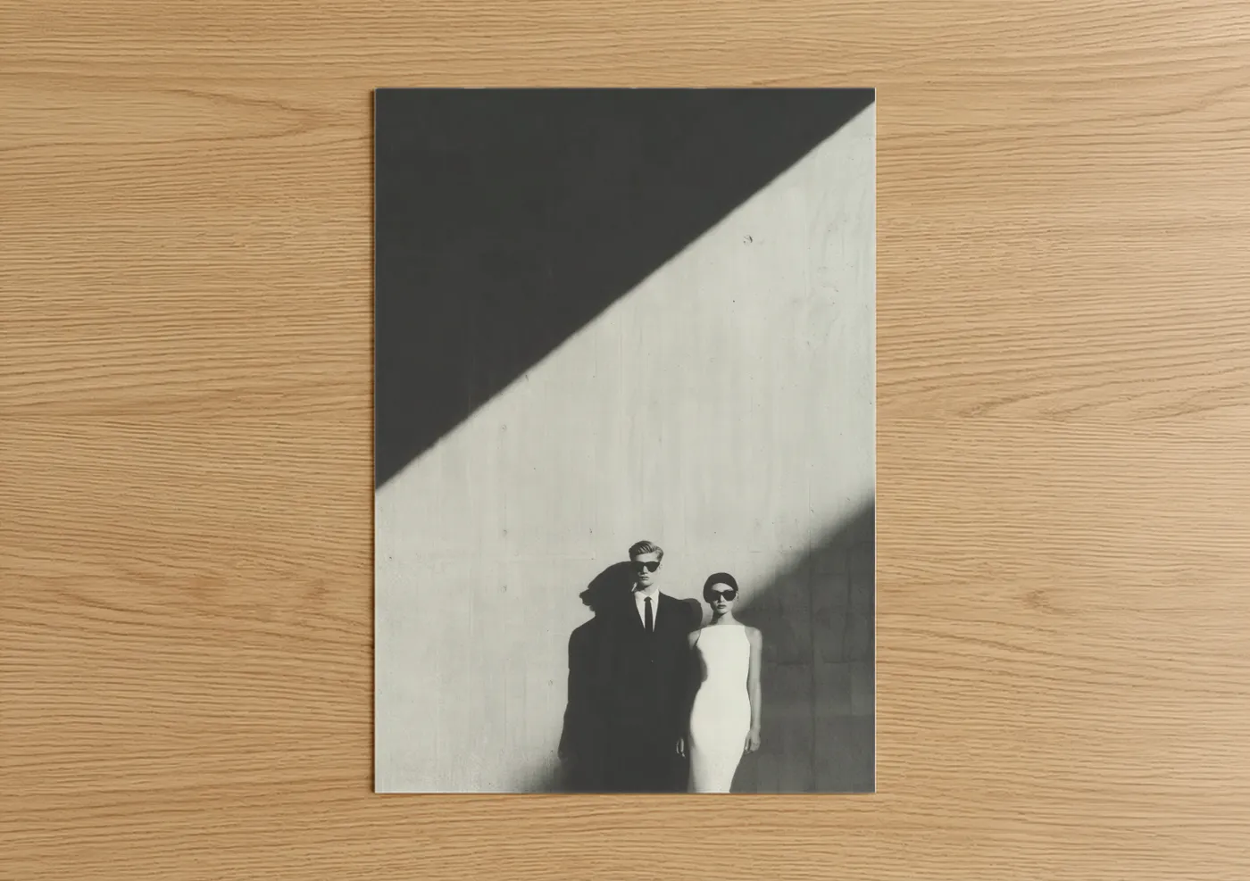 Modern Bride and Groom Black and White Wall Art