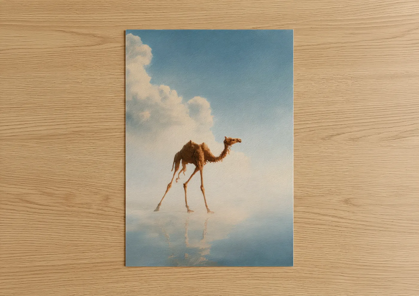 Desert Mirage Camel Art Print Wall Art