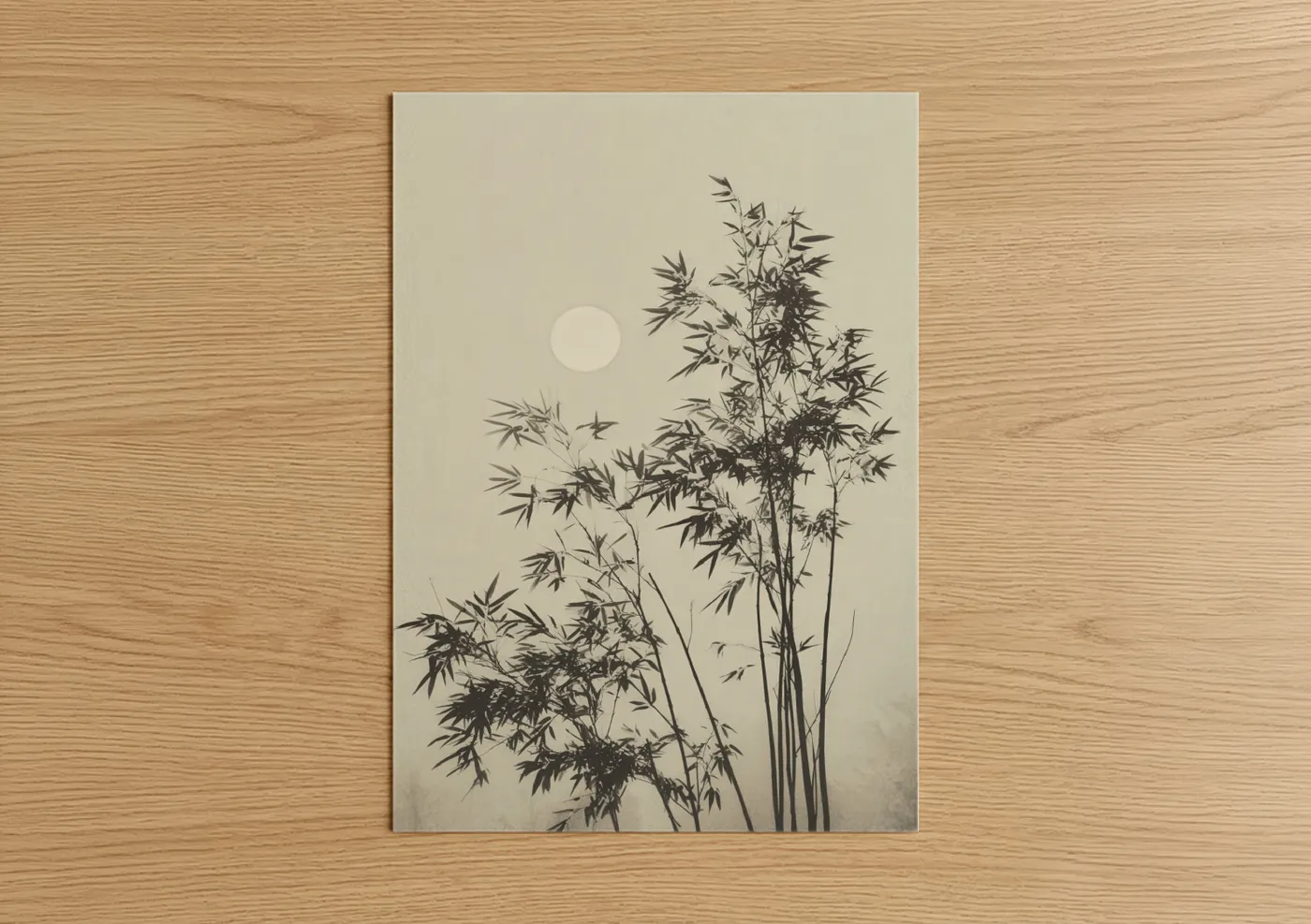Moonlit Bamboo Grove Minimalist Wall Art